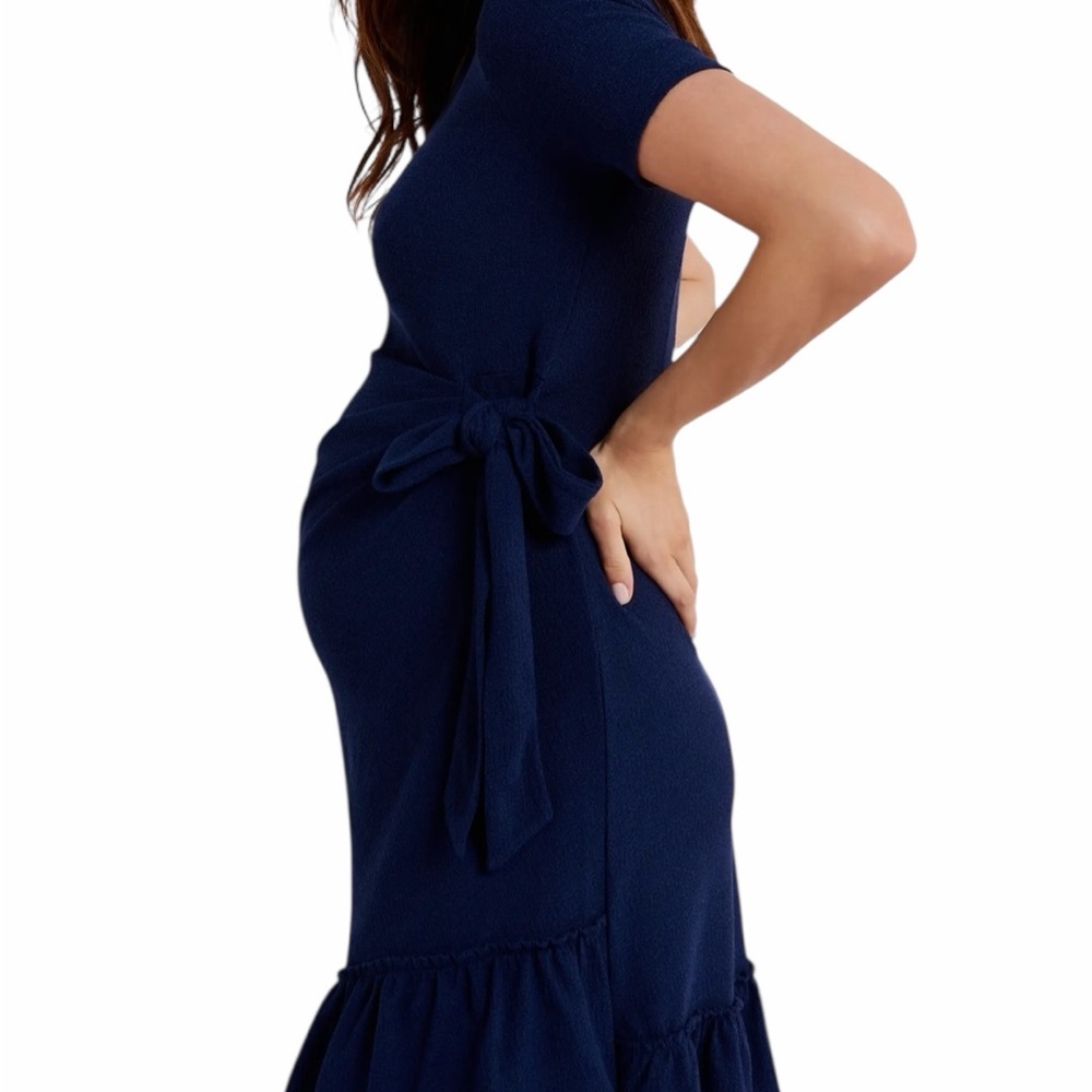 A Pea in the Pod Dark Blue Midi Dress